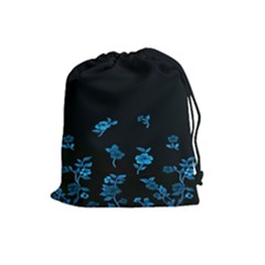 Flowers Pattern Drawstring Pouch (large) by Sparkle