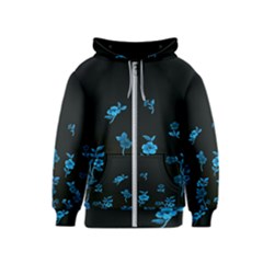 Flowers Pattern Kids  Zipper Hoodie by Sparkle