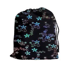 Flowers Pattern Drawstring Pouch (2xl) by Sparkle