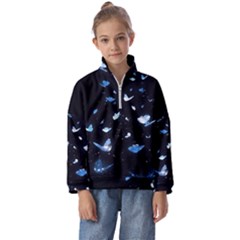 Sparkle Butterfly Kids  Half Zip Hoodie by Sparkle