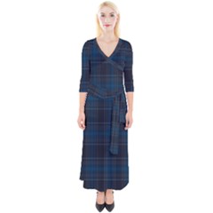 Checks Quarter Sleeve Wrap Maxi Dress by Sparkle