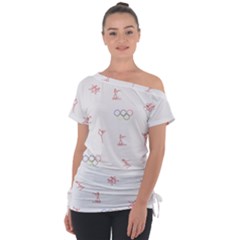 Types Of Sports Off Shoulder Tie-up Tee