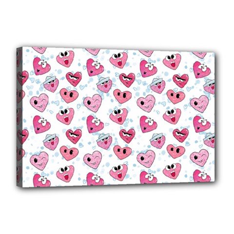 Funny Hearts Canvas 18  X 12  (stretched) by SychEva