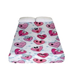 Funny Hearts Fitted Sheet (full/ Double Size) by SychEva