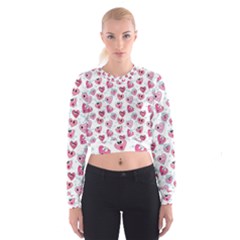 Funny Hearts Cropped Sweatshirt by SychEva