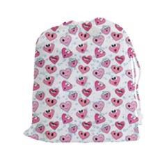 Funny Hearts Drawstring Pouch (2xl) by SychEva