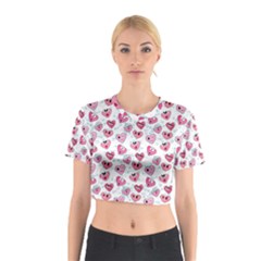 Funny Hearts Cotton Crop Top by SychEva