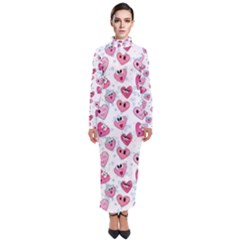 Funny Hearts Turtleneck Maxi Dress by SychEva