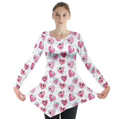 Funny Hearts Long Sleeve Tunic  by SychEva