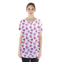 Funny Hearts Skirt Hem Sports Top by SychEva