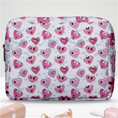 Funny Hearts Make Up Pouch (large) by SychEva