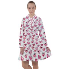 Funny Hearts All Frills Chiffon Dress by SychEva