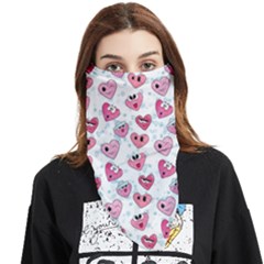 Funny Hearts Face Covering Bandana (triangle) by SychEva