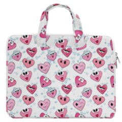 Funny Hearts Macbook Pro Double Pocket Laptop Bag by SychEva