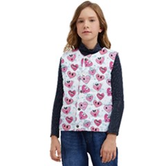 Funny Hearts Kid s Short Button Up Puffer Vest	