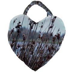 At The Lake Giant Heart Shaped Tote by DimitriosArt