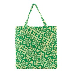 Liquid Art Pouring Abstract Seamless Pattern Lover Green Maze Grocery Tote Bag