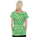 Liquid Art Pouring Abstract Seamless Pattern Lover Green Maze Cap Sleeve Top View2