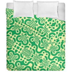 Liquid Art Pouring Abstract Seamless Pattern Lover Green Maze Duvet Cover Double Side (california King Size) by artico