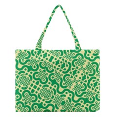 Liquid Art Pouring Abstract Seamless Pattern Lover Green Maze Medium Tote Bag by artico