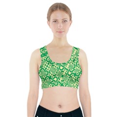 Liquid Art Pouring Abstract Seamless Pattern Lover Green Maze Sports Bra With Pocket by artico