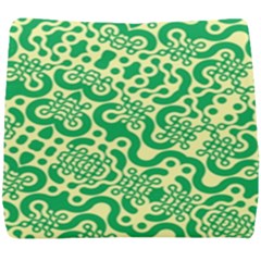 Liquid Art Pouring Abstract Seamless Pattern Lover Green Maze Seat Cushion by artico