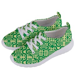 Liquid Art Pouring Abstract Seamless Pattern Lover Green Maze Women s Lightweight Sports Shoes by artico