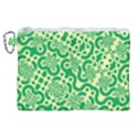 Liquid Art Pouring Abstract Seamless Pattern Lover Green Maze Canvas Cosmetic Bag (XL) View1