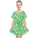 Liquid Art Pouring Abstract Seamless Pattern Lover Green Maze Kids  Smock Dress View1