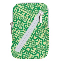 Liquid Art Pouring Abstract Seamless Pattern Lover Green Maze Belt Pouch Bag (small)