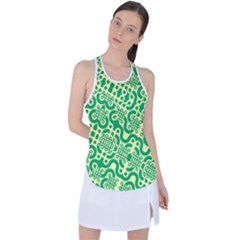 Liquid Art Pouring Abstract Seamless Pattern Lover Green Maze Racer Back Mesh Tank Top by artico