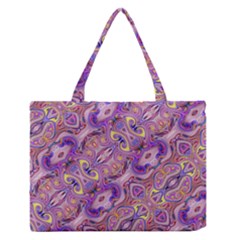 Liquid Art Pouring Abstract Seamless Pattern Tiger Eyes Zipper Medium Tote Bag