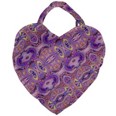 Liquid Art Pouring Abstract Seamless Pattern Tiger Eyes Giant Heart Shaped Tote by artico