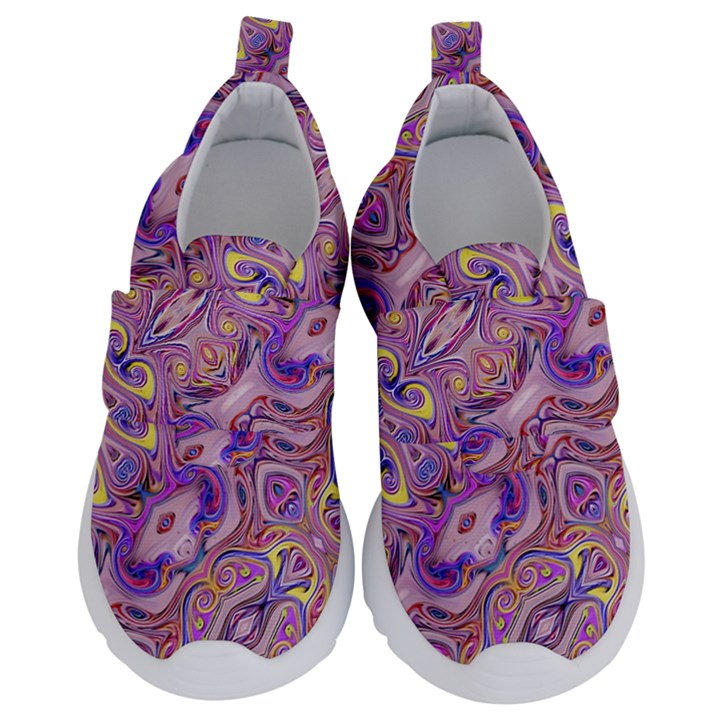 Liquid Art Pouring Abstract Seamless Pattern Tiger Eyes Kids  Velcro No Lace Shoes