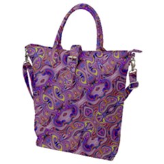 Liquid Art Pouring Abstract Seamless Pattern Tiger Eyes Buckle Top Tote Bag