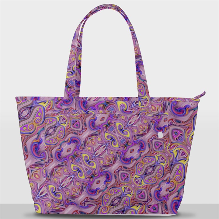 Liquid Art Pouring Abstract Seamless Pattern Tiger Eyes Back Pocket Shoulder Bag 