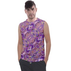 Liquid Art Pouring Abstract Seamless Pattern Tiger Eyes Men s Regular Tank Top by artico