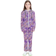 Liquid Art Pouring Abstract Seamless Pattern Tiger Eyes Kids  Tracksuit by artico