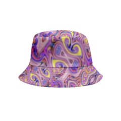 Liquid Art Pouring Abstract Seamless Pattern Tiger Eyes Inside Out Bucket Hat (kids) by artico