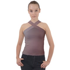 Camera Art Color Cross Neck Velour Top