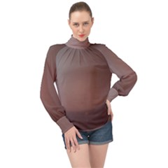 Camera Art Color High Neck Long Sleeve Chiffon Top by garbd