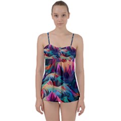 Colorful Mountains Babydoll Tankini Set by Dazzleway