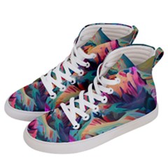 Colorful Mountains Men s Hi-top Skate Sneakers by Dazzleway