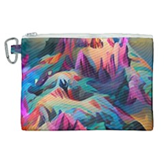 Colorful Mountains Canvas Cosmetic Bag (xl) by Dazzleway