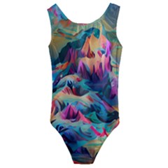 Colorful Mountains Kids  Cut-out Back One Piece Swimsuit by Dazzleway