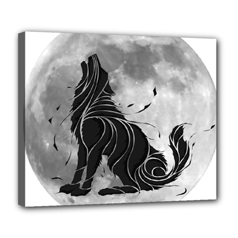 Lobo-lunar Deluxe Canvas 24  X 20  (stretched) by mundodeoniro