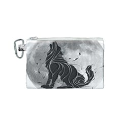 Lobo-lunar Canvas Cosmetic Bag (small) by mundodeoniro