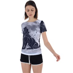 Lobo-lunar Back Circle Cutout Sports Tee by mundodeoniro