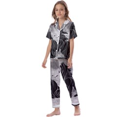 Lobo-lunar Kids  Satin Short Sleeve Pajamas Set by mundodeoniro