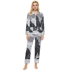 Lobo-lunar Womens  Long Sleeve Velvet Pocket Pajamas Set by mundodeoniro